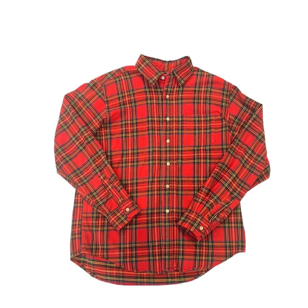 L.L Bean Men’s Red and Green Casual Button-Down Flannel Shirt Size L - Picture 1 of 5